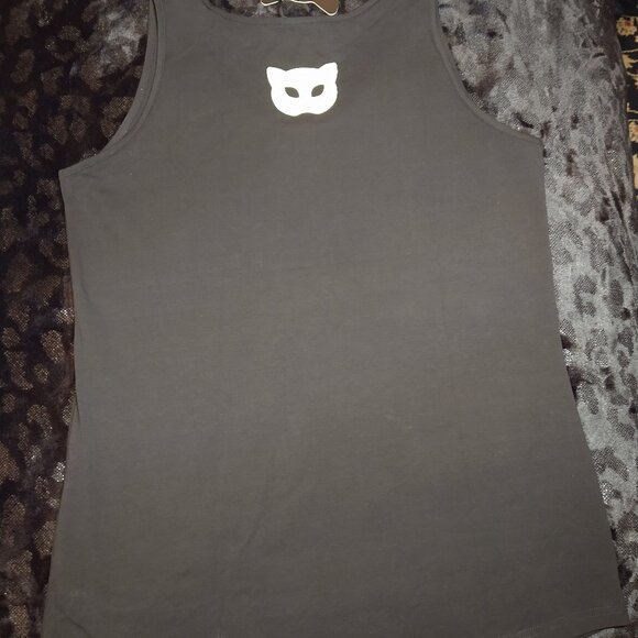 NWT GLOW IN THE DARK Cat Cameo Tank Top Banned Apparel Alternative Cobweb Kitty - Picture 14 of 14